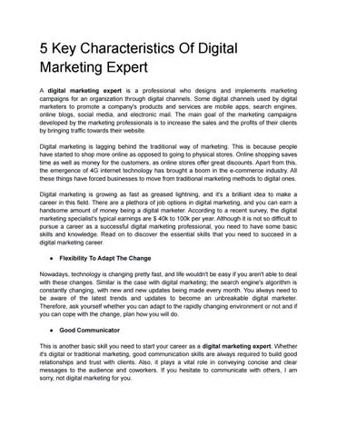 What are the Key Characteristics of Online Marketing